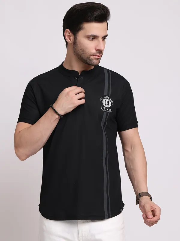 Black_Polycotton_T-Shirt_For_Men