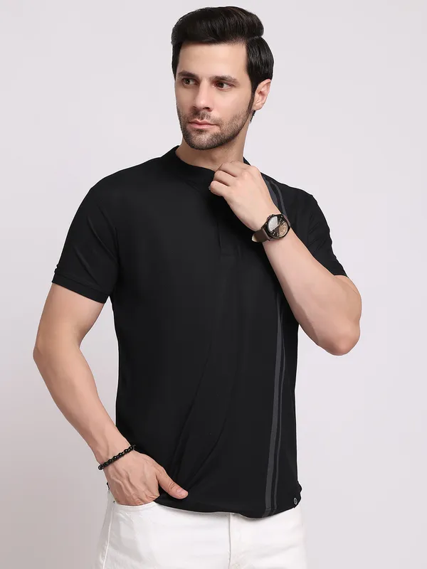 Black_Polycotton_T-Shirt_For_Men