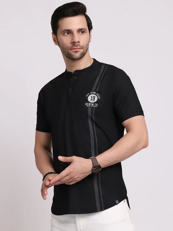 Black_Polycotton_T-Shirt_For_Men