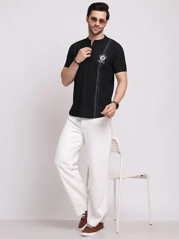 Black_Polycotton_T-Shirt_For_Men