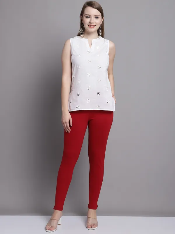 Maroon_Cotton_Lycra_Legging_For_Women
