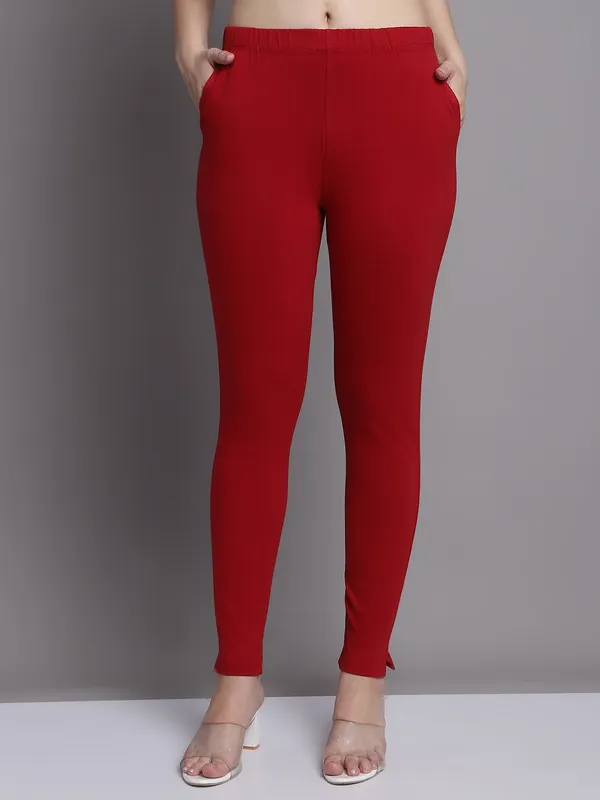 Maroon_Cotton_Lycra_Legging_For_Women