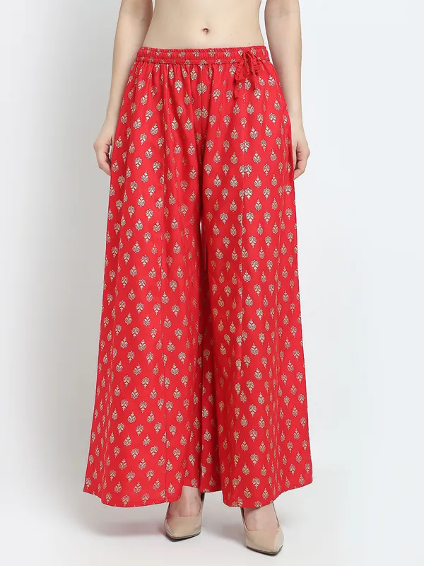 Red_Rayon_Palazzo_For_Women