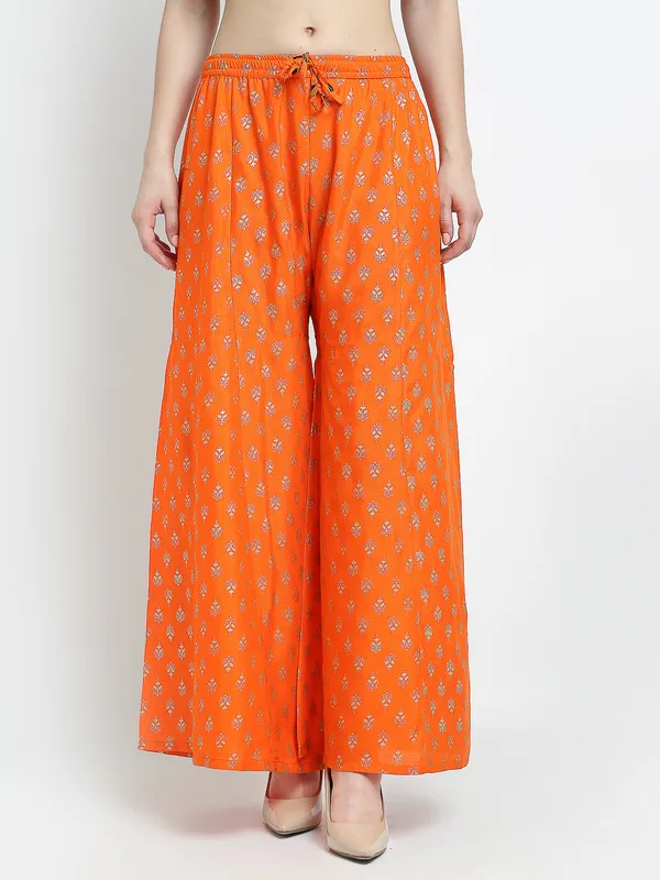 Orange_Rayon_Palazzo_For_Women