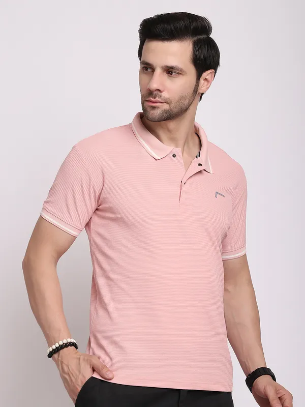 Pink_Polycotton_T-Shirt_For_Men
