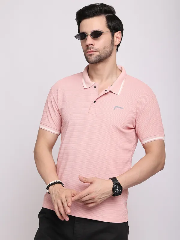 Pink_Polycotton_T-Shirt_For_Men