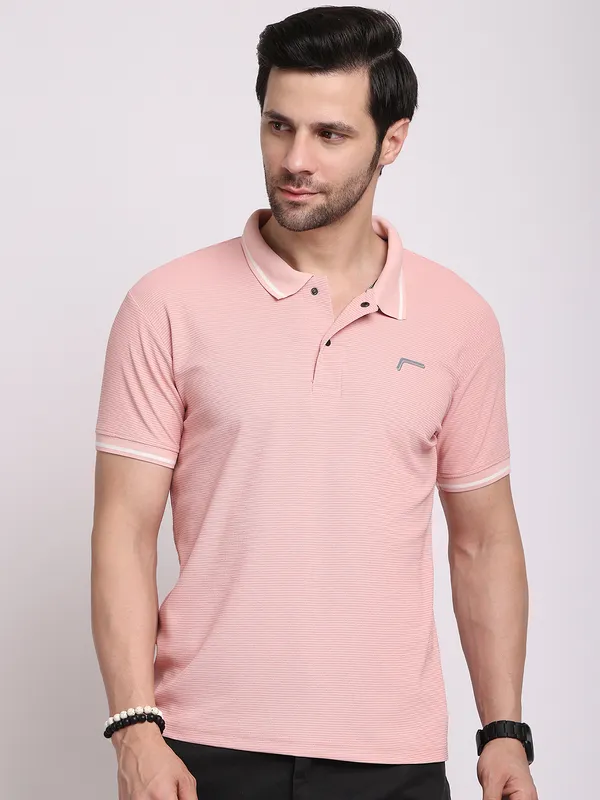 Pink_Polycotton_T-Shirt_For_Men