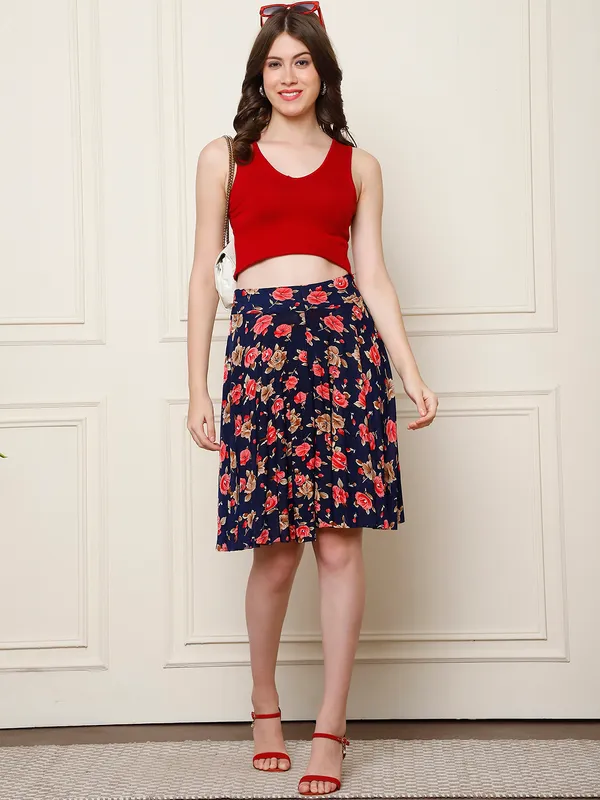 Multi_Color_Polyester_Lycra_Skirt_For_Women