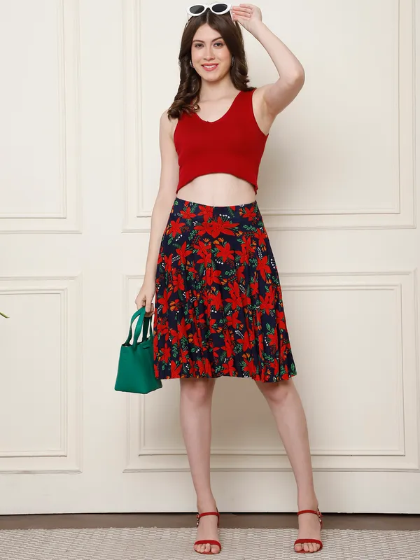 Multi_Color_Polyester_Lycra_Skirt_For_Women