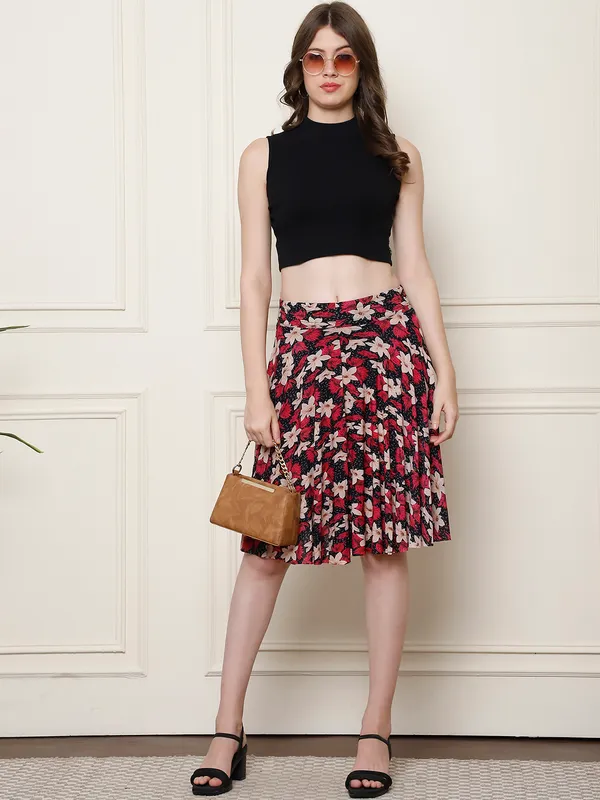 Multi_Color_Polyester_Lycra_Skirt_For_Women