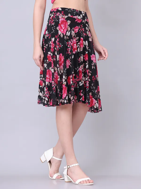 Multi_Color_Polyester_Lycra_Skirt_For_Women