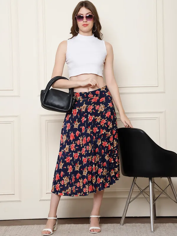 Multi_Color_Polyester_Lycra_Skirt_For_Women