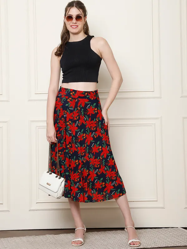 Multi_Color_Polyester_Lycra_Skirt_For_Women