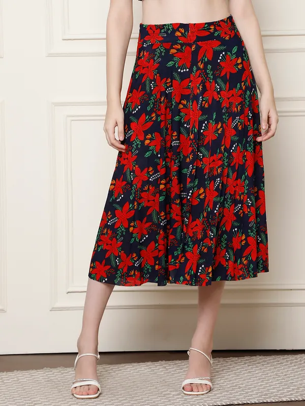 Multi_Color_Polyester_Lycra_Skirt_For_Women