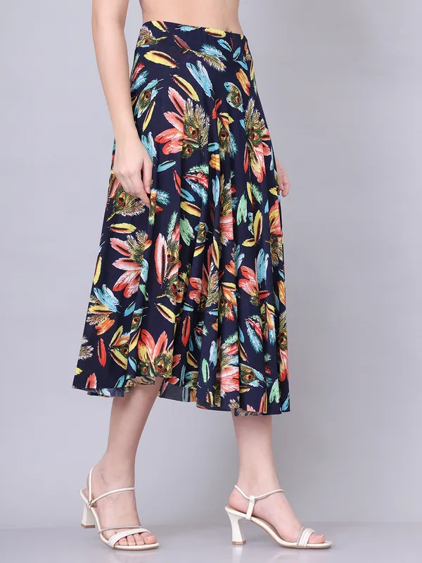 Multi_Color_Polyester_Lycra_Skirt_For_Women