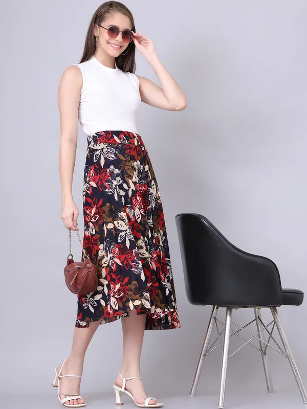 Multi_Color_Polyester_Lycra_Skirt_For_Women