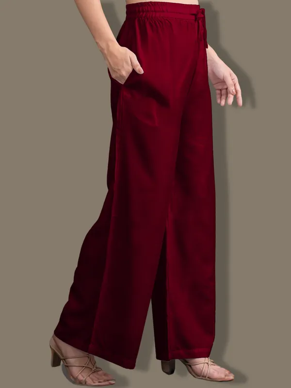 Maroon_Rayon_Palazzo_For_Women