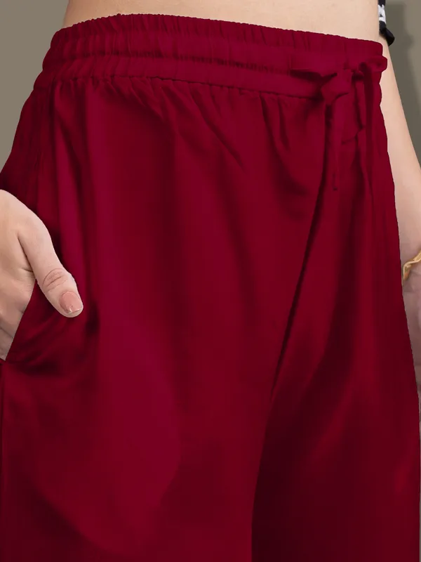 Maroon_Rayon_Palazzo_For_Women