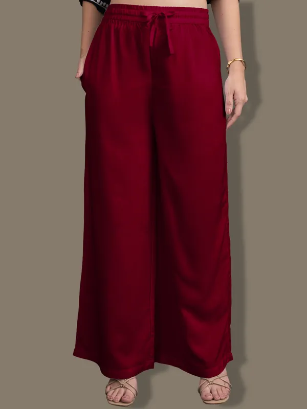 Maroon_Rayon_Palazzo_For_Women
