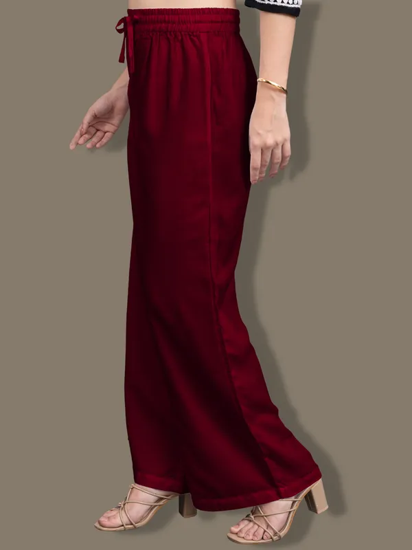 Maroon_Rayon_Palazzo_For_Women
