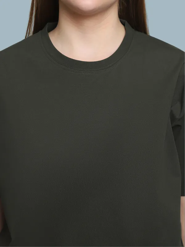 Olive_Cotton_T-Shirt_For_Women