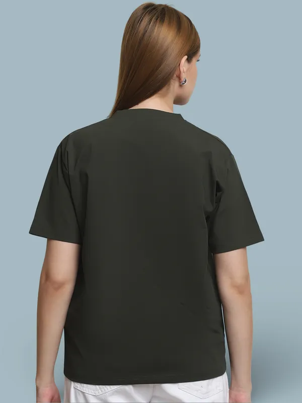 Olive_Cotton_T-Shirt_For_Women