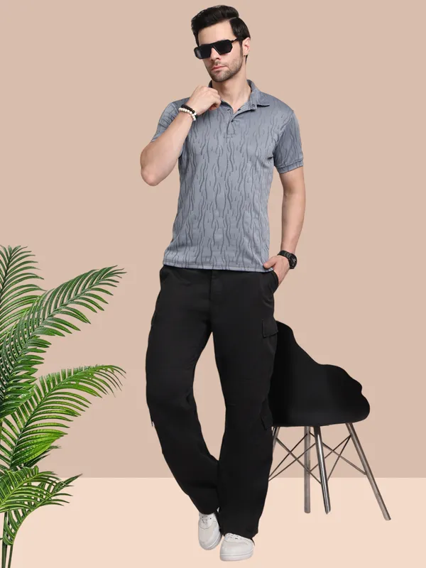 Grey_Polycotton_T-Shirt_For_Men