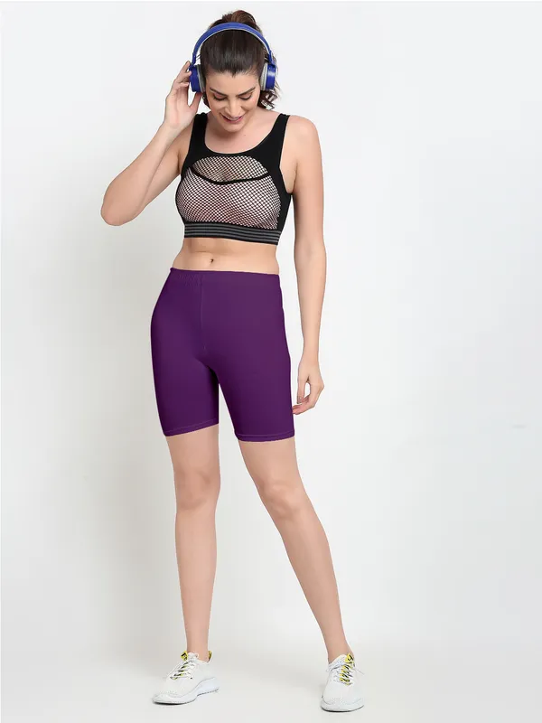 Purple_Cotton_Shorts_For_Women