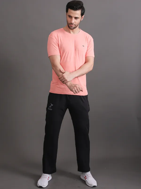 Peach_Polyester_Tshirt_For_Men