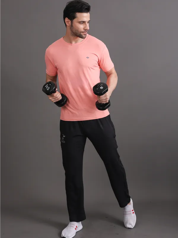 Peach_Polyester_Tshirt_For_Men