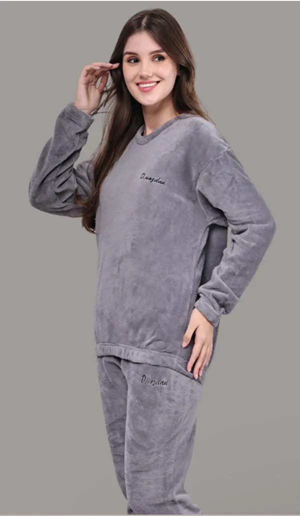 Dark_Grey_Wool_Blend_Night_Suit_For_Women