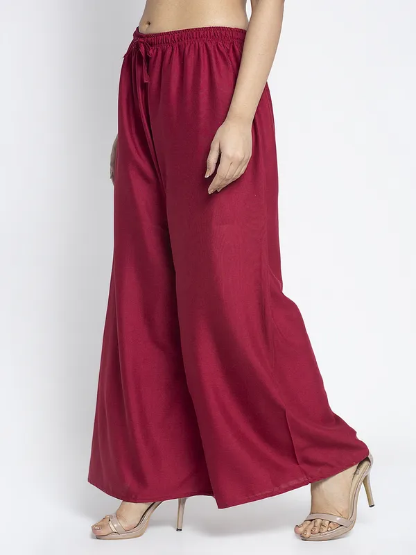 Maroon_Rayon_Palazzo_For_Women
