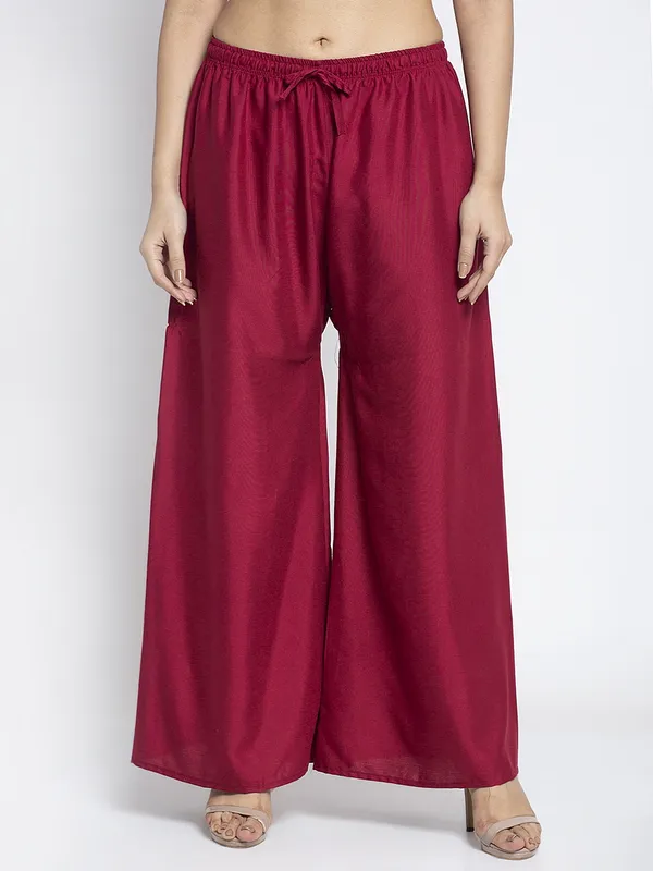 Maroon_Rayon_Palazzo_For_Women