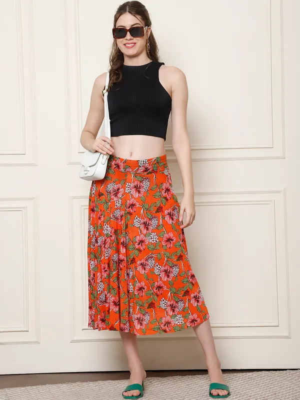 Multi_Color_Polyester_Lycra_Skirt_For_Women