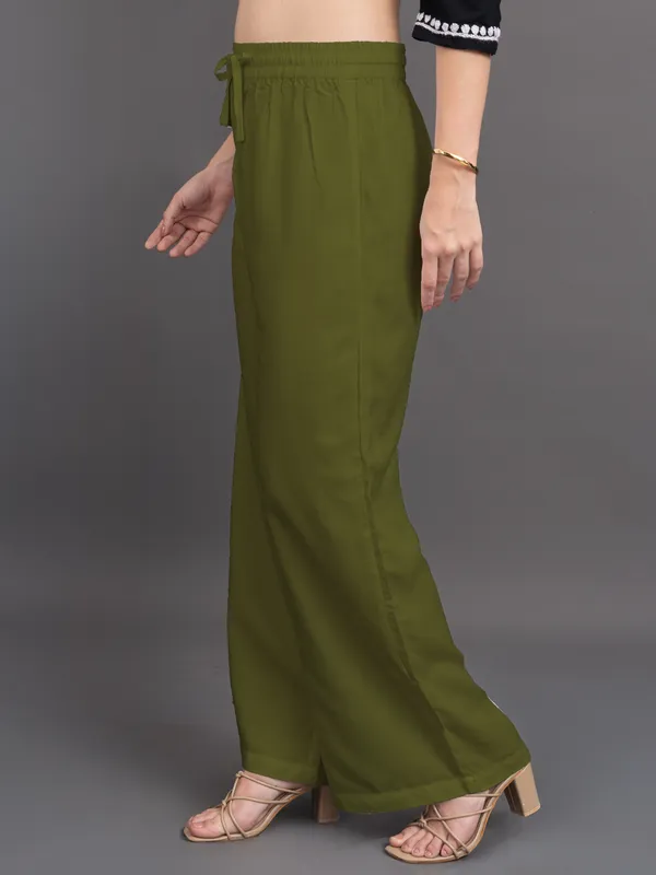 Olive_Rayon_Palazzo_For_Women