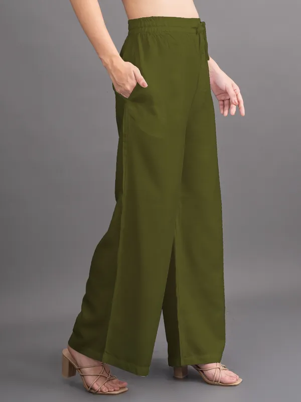 Olive_Rayon_Palazzo_For_Women
