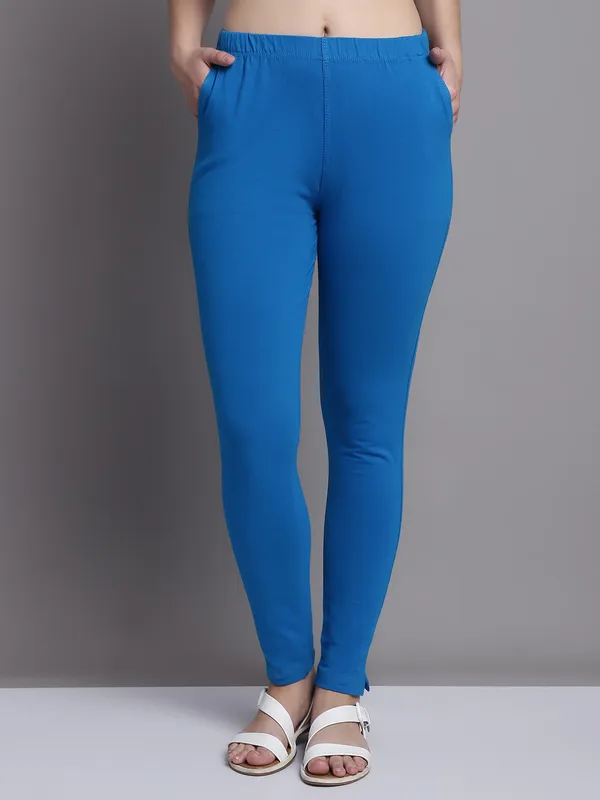 Blue_Cotton_Lycra_Legging_For_Women