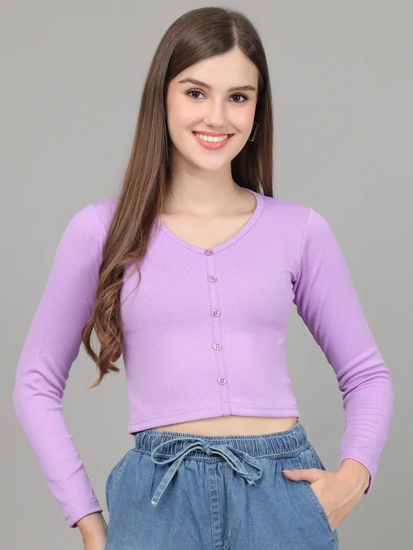 Women_Lifestyles_cotton_Rib_Full_sleeve_Purple_Crop_Tops