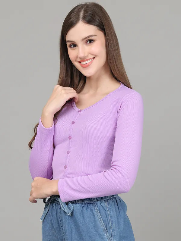 Women_Lifestyles_cotton_Rib_Full_sleeve_Purple_Crop_Tops