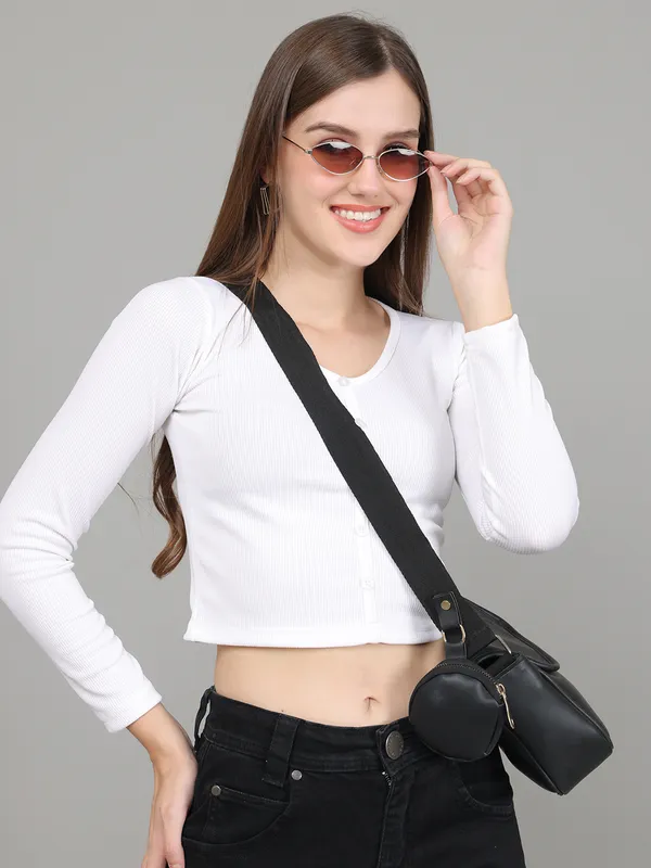 Women_Lifestyles_cotton_Rib_Full_sleeve_White_Crop_Tops
