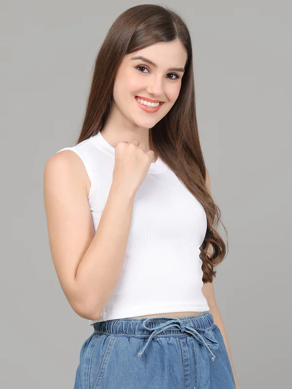 Women_Lifestyles_cotton_Rib_Sleeveless_White_Crop_Tops