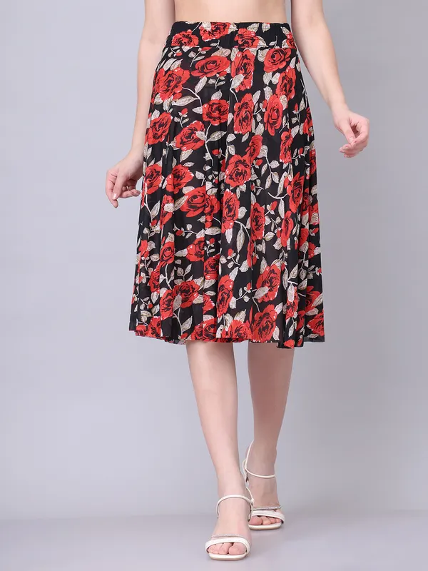 Multi_Color_Polyester_Lycra_Skirt_For_Women