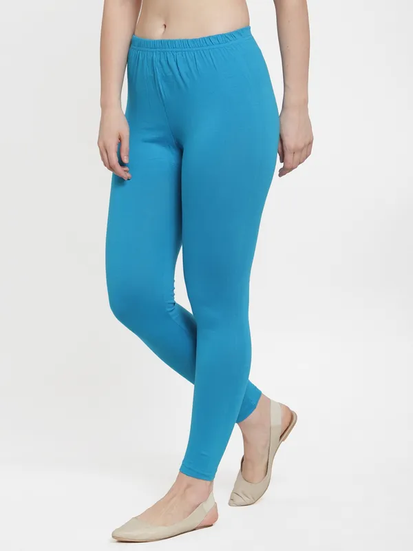 Turquoise_Blue_Cotton_Lycra_Legging_For_Women