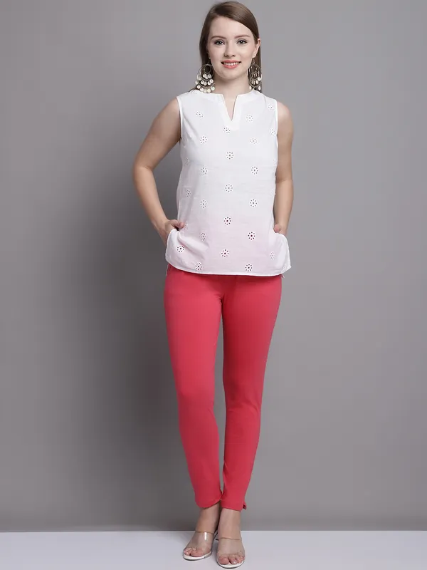 Peach_Cotton_Lycra_Legging_For_Women