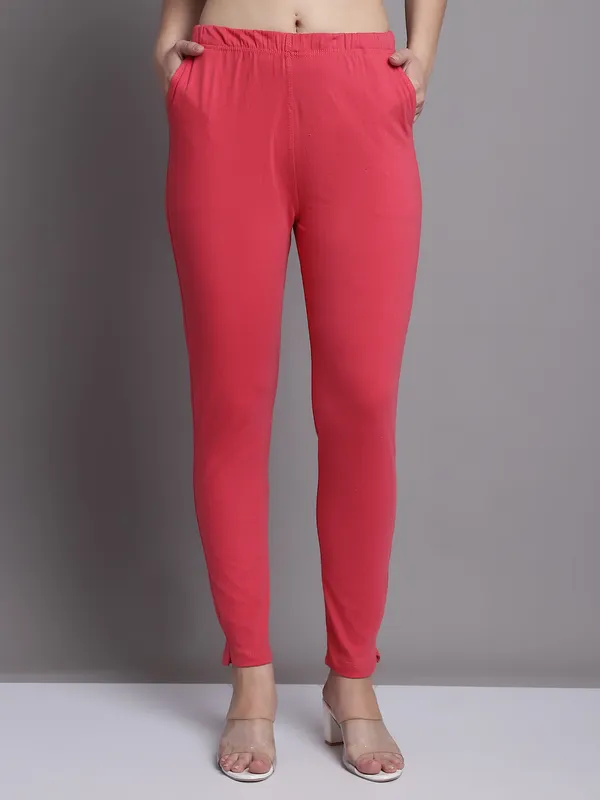 Peach_Cotton_Lycra_Legging_For_Women