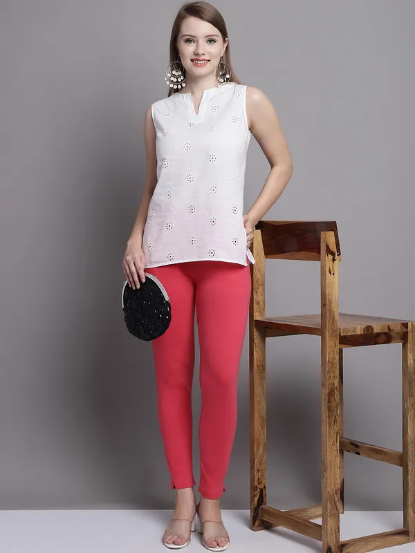 Peach_Cotton_Lycra_Legging_For_Women