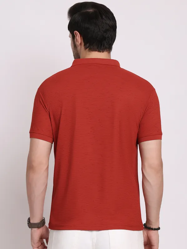Orange_Polycotton_T-Shirt_For_Men