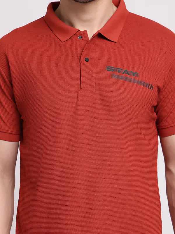 Orange_Polycotton_T-Shirt_For_Men