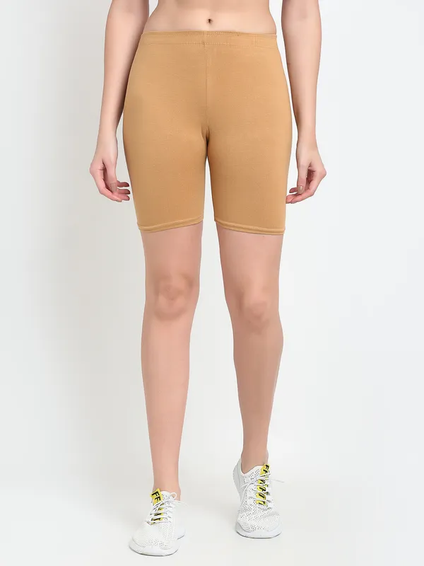 Beige_Cotton_Shorts_For_Women