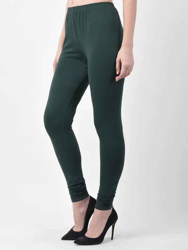 Dark_Green_Cotton_Lycra_Legging_For_Women